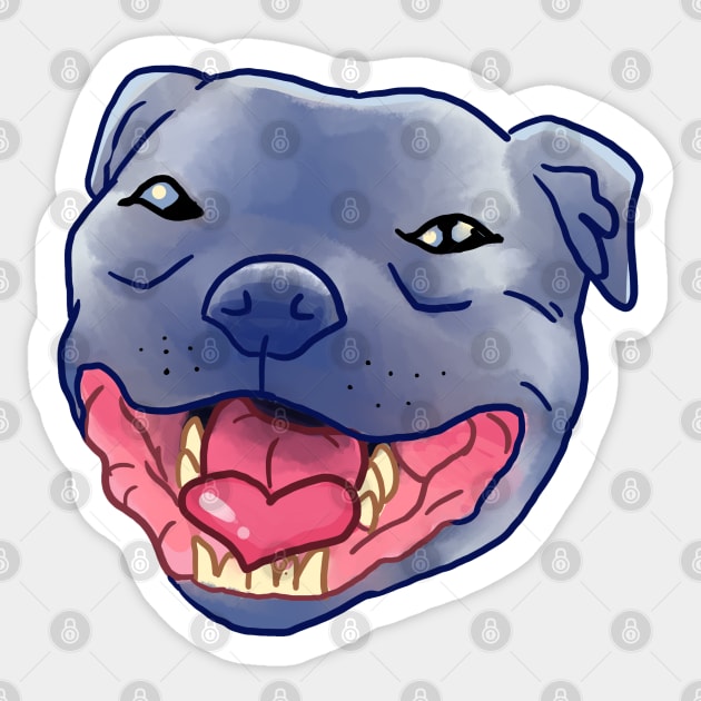 Smiling Blue Staffy Dog (stafford) Staffy Sticker by Angsty-angst